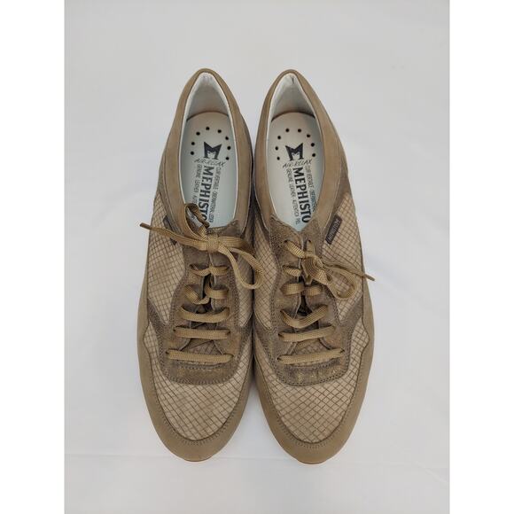 Mephisto Air Relax Ninia Women's Taupe With Metallic Lace-Up Sneaker Shoes US 11 - Picture 4 of 9